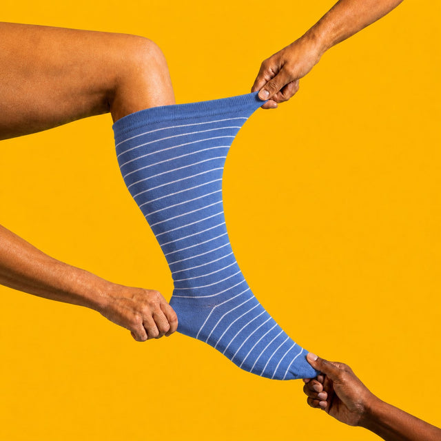 Knee-High Midnight Blue Striped