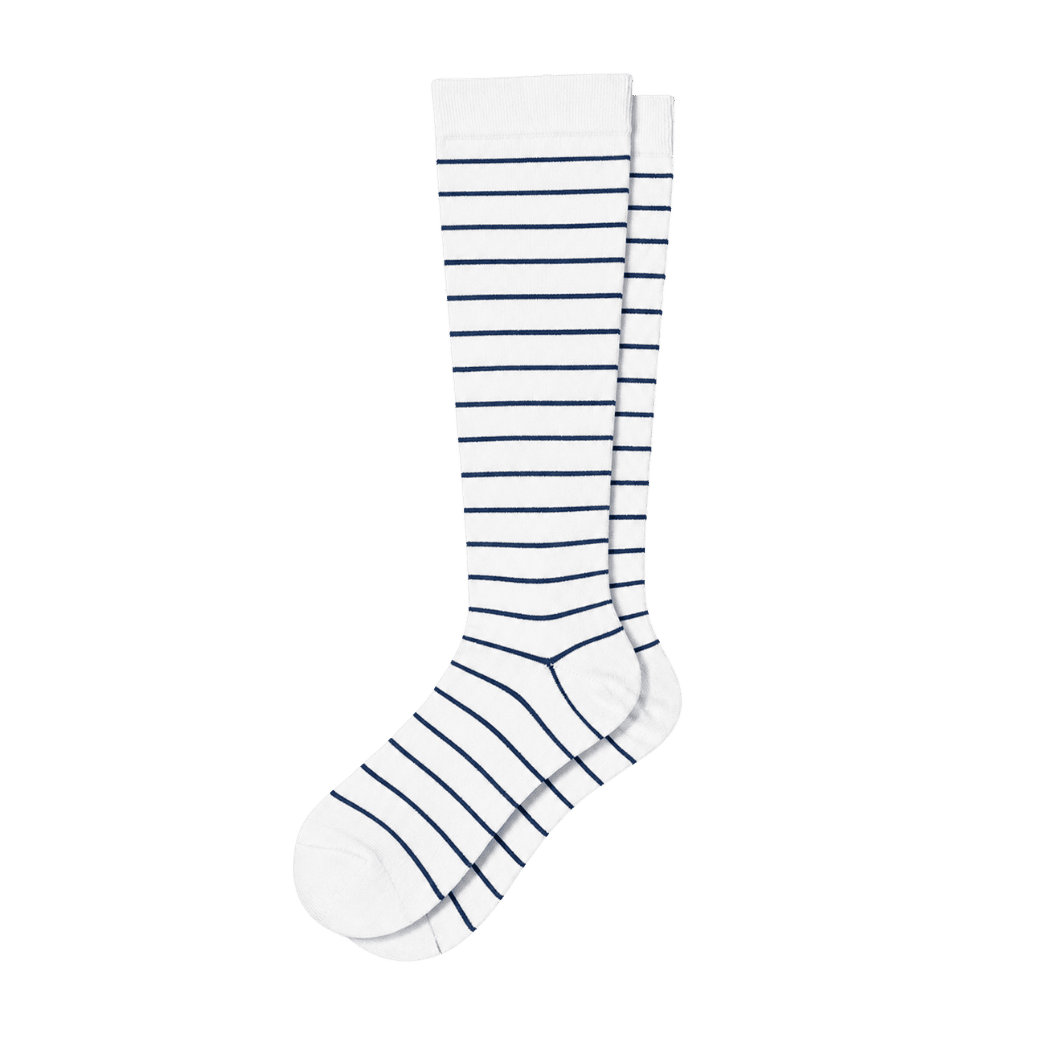 Knee-High White Striped